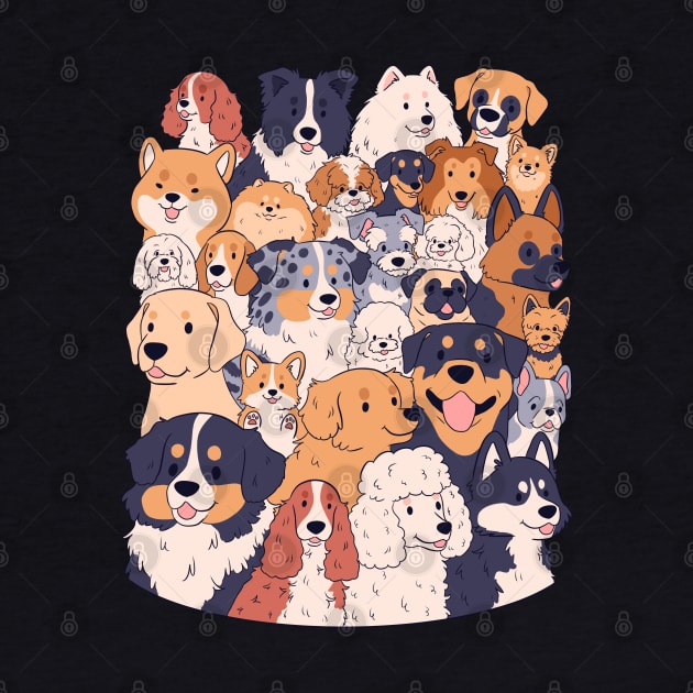 Cute cartoon dog breeds art by Yarafantasyart